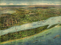West Palm Beach Florida Vintage Panoramic City Map Print 1915 Fine Art Print