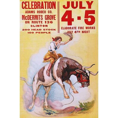 Cowgirl Western Rodeo Celebration Vintage Style 1930 Fine Art Print