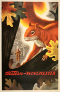 Winchester Vintage Style Squirrel Hunting Poster Print Fine Art Print
