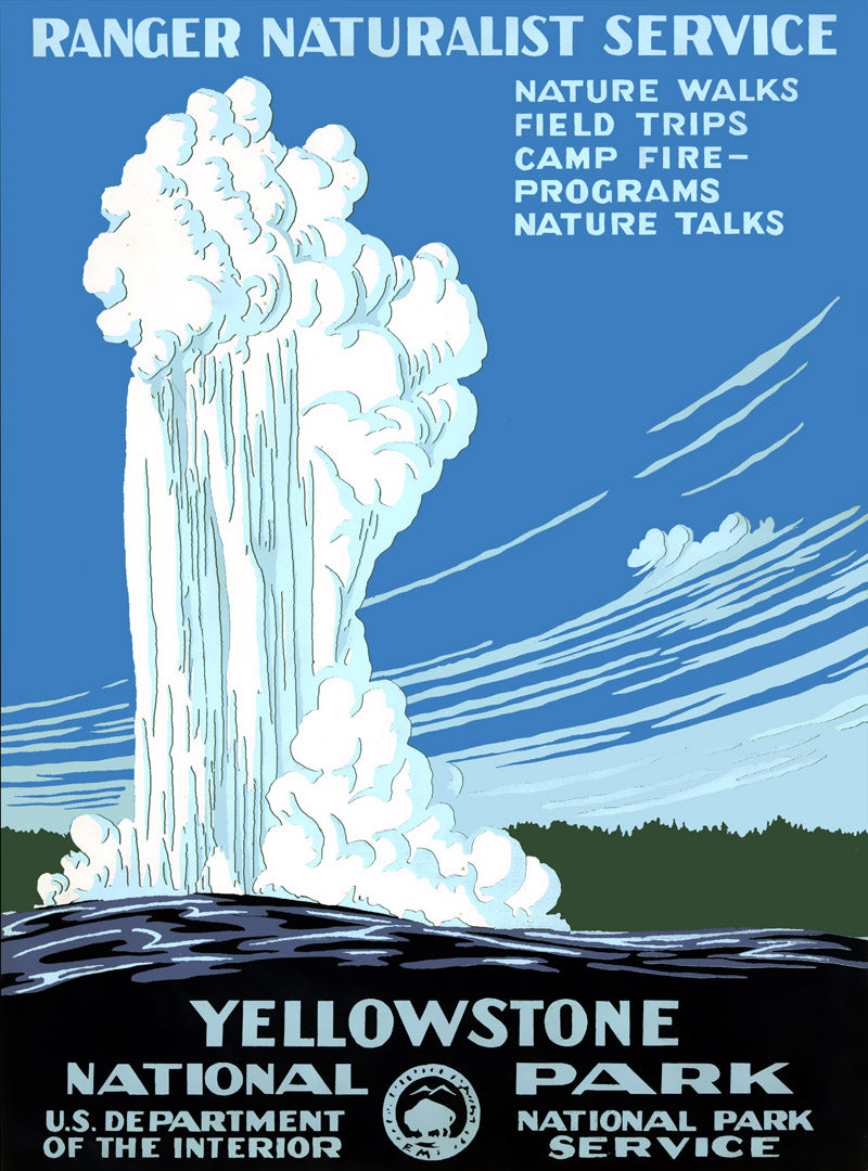 Yellowstone National Park Service WPA Ranger Naturalist 1938  Fine Art Print