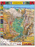 Yosemite National Park Jo Mora Pictorial Map Vintage 1931 Fine Art Print