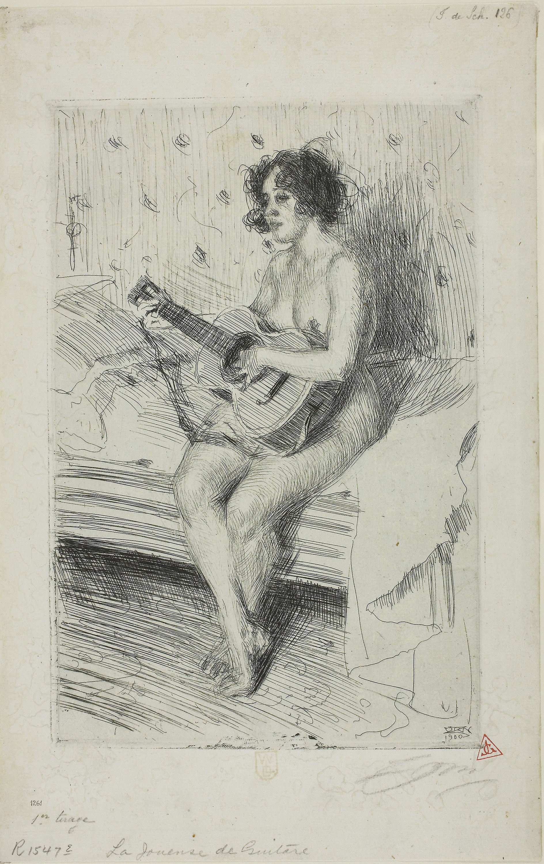 Anders Zorn Guitar Player 1900 Fine Art Print