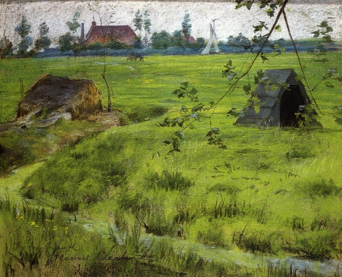 William Merritt Chase A Bit of Holland Meadows (aka A Bit of Green in Holland) 1883 Fine Art Print