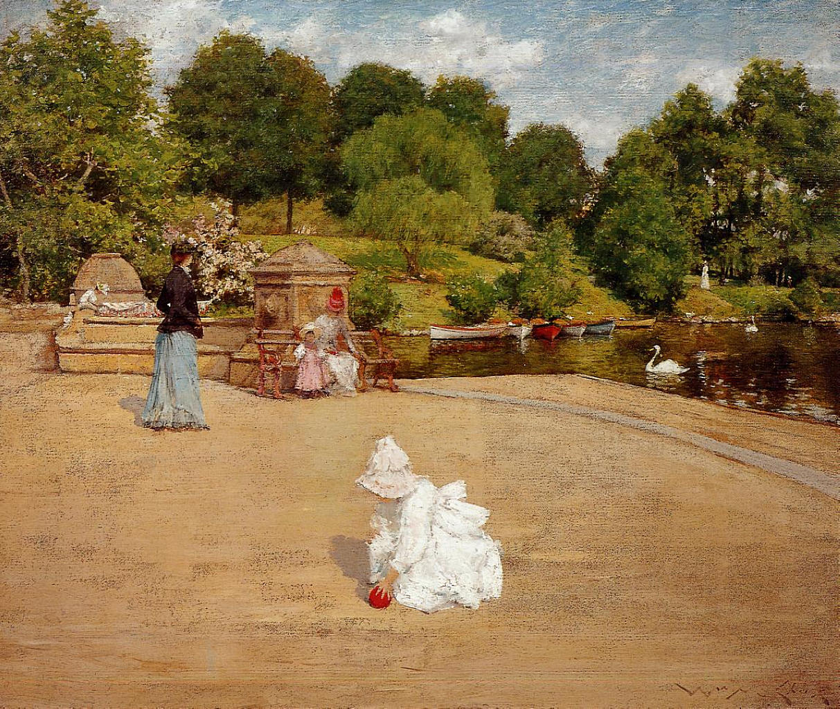 William Merritt Chase A Bit of the Terrace (aka Early Morning Stroll) 1890 Fine Art Print