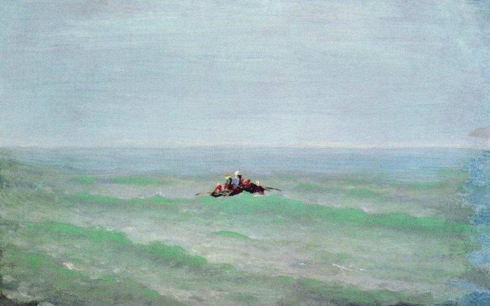 Arkhyp Kuindzhi A Boat in the Sea. Crimea 1875 Fine Art Print