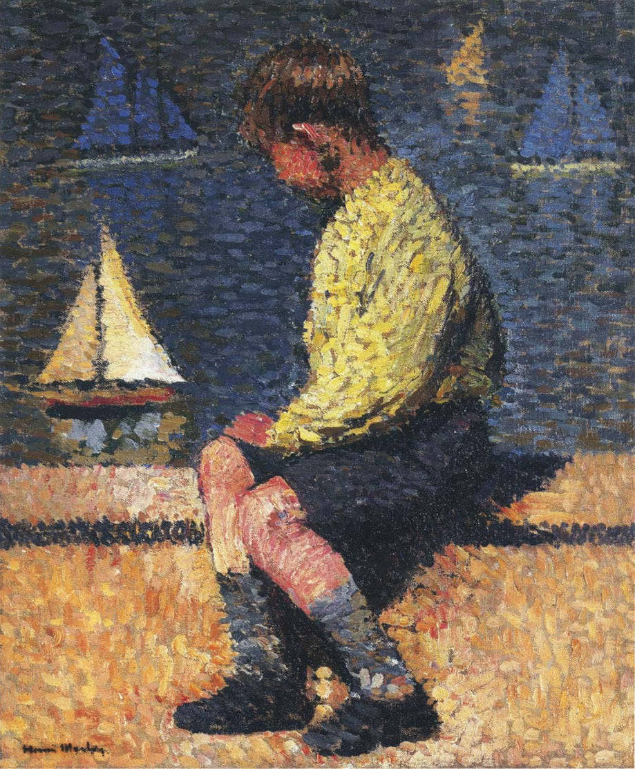 Henri Martin A Boy with Sailboats 1935 Fine Art Print