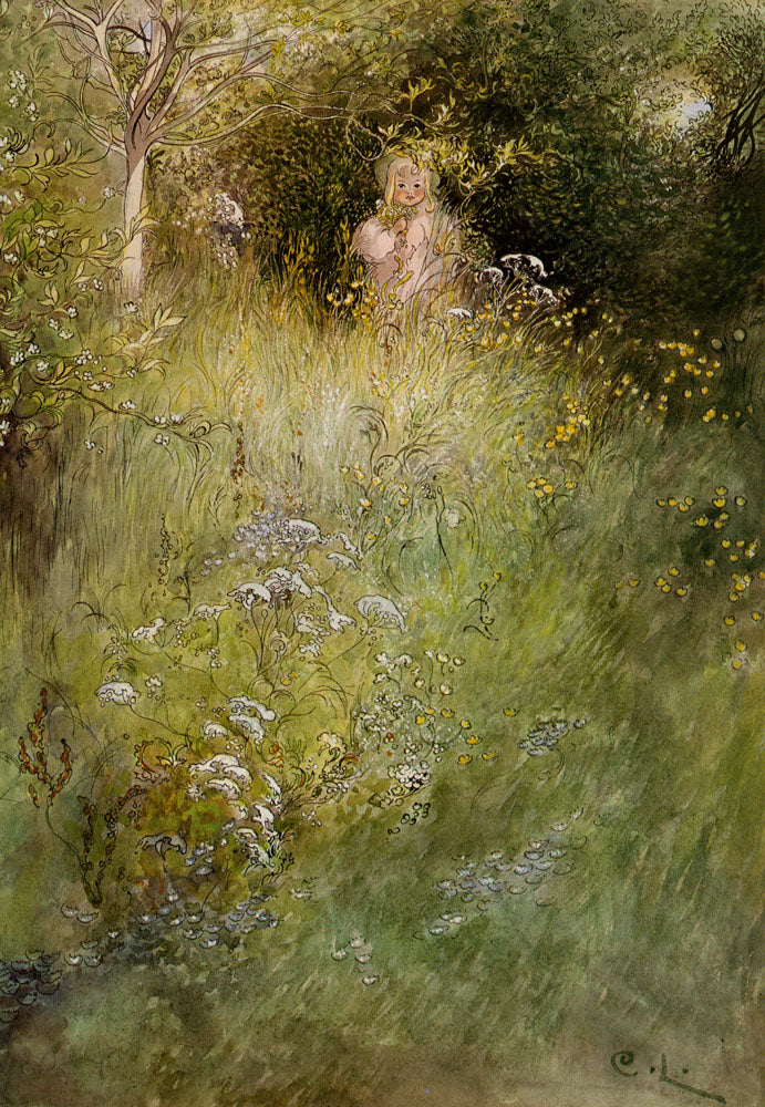 Carl Larsson A Fairy Or Kersti And A View Of A Meadow 1899 Fine Art Print