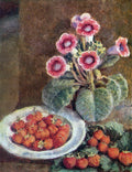 Ilya Mashkov A Flower in a Pot and Strawberries 1938 Fine Art Print