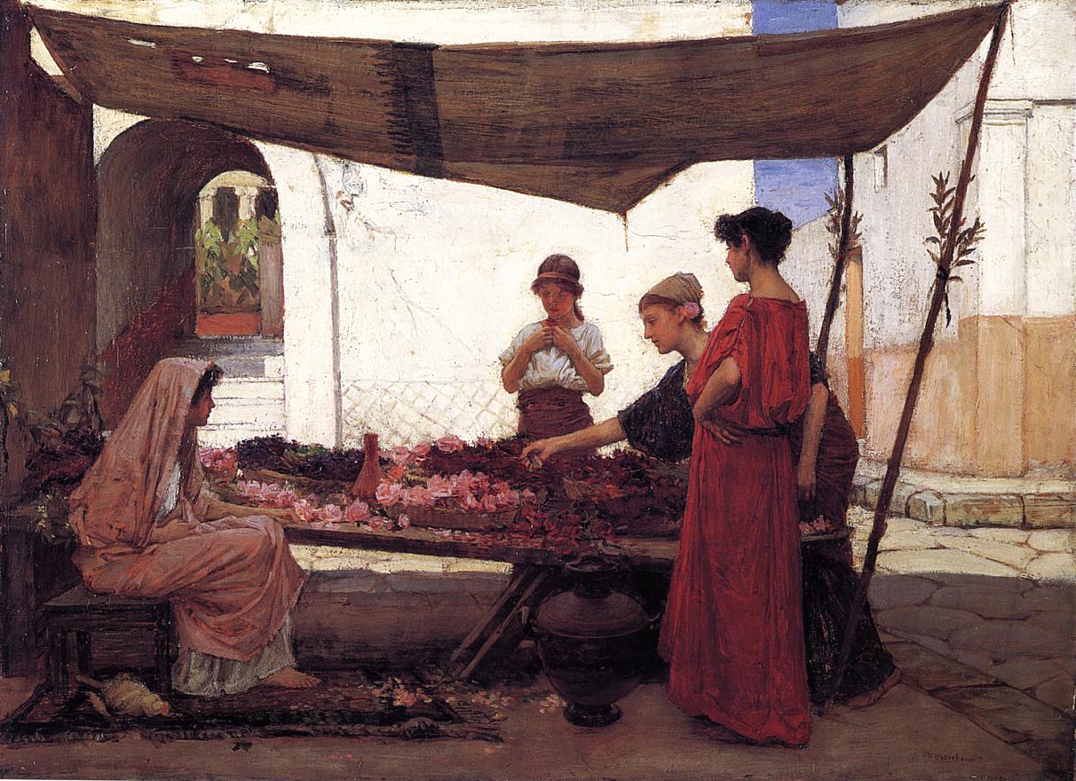 John William Waterhouse A Flower Stall 1880 Fine Art Print