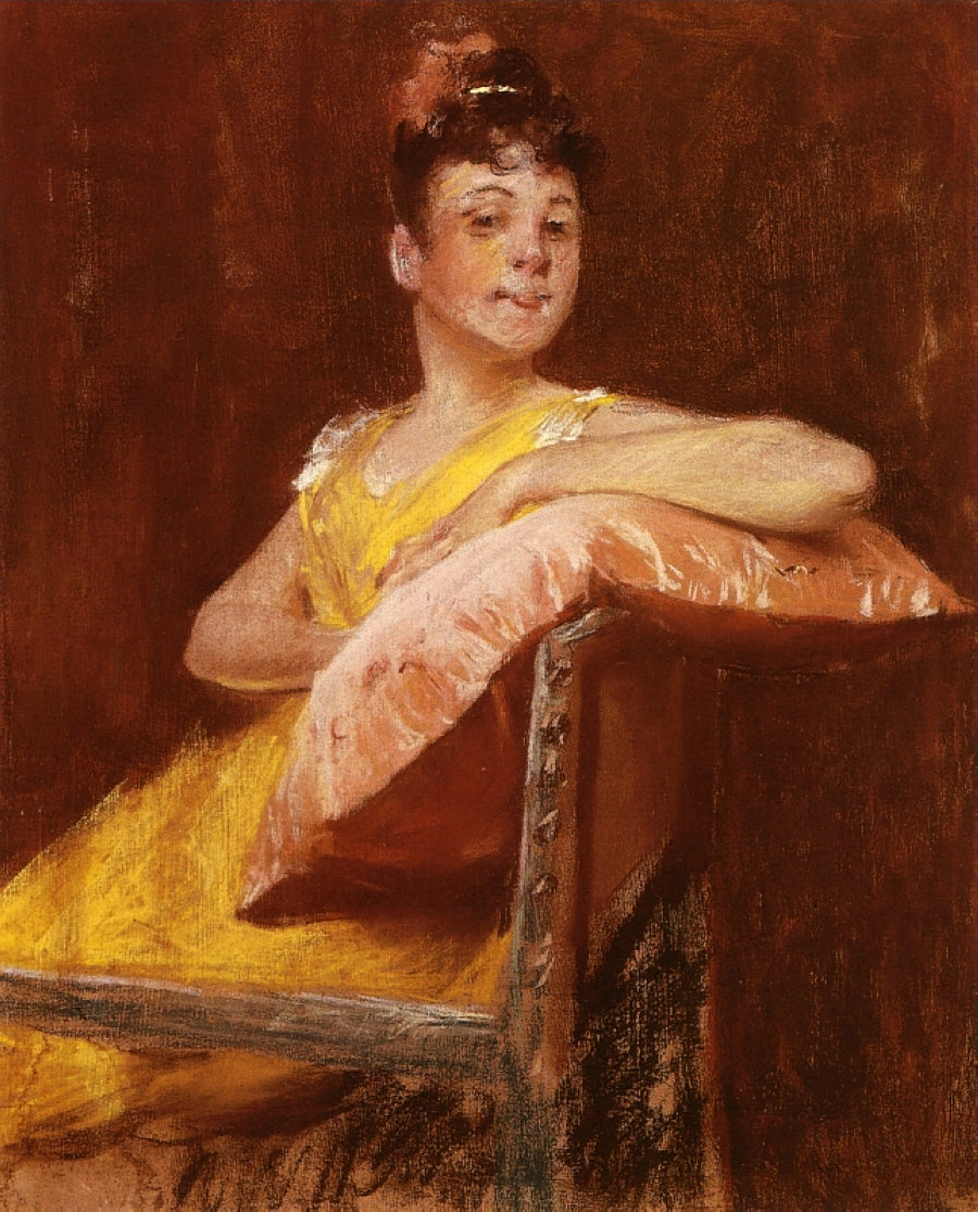 William Merritt Chase A Girl in Yellow (aka The Yellow Gown) 1900 Fine Art Print