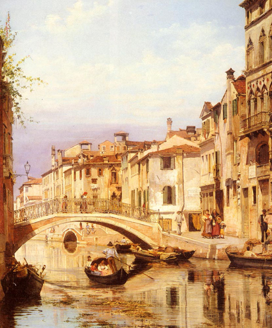 Antonietta Brandeis A Gondola On A Venetian Backwater Canal 1926 Fine Art Print