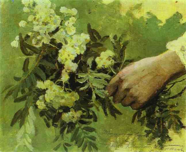 Mikhail Nesterov A Hand with Flowers 1889 Fine Art Print