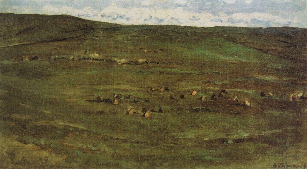 Vasily Surikov A Herd of Horses in Baraba Steppes 1895 Fine Art Print