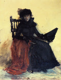 William Merritt Chase A Lady in Black (aka The Red Shawl) 1883 Fine Art Print