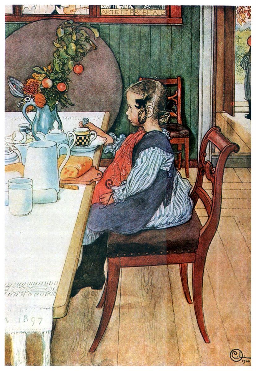 Carl Larsson A Late-Riser's Miserable Breakfast 1900 Fine Art Print
