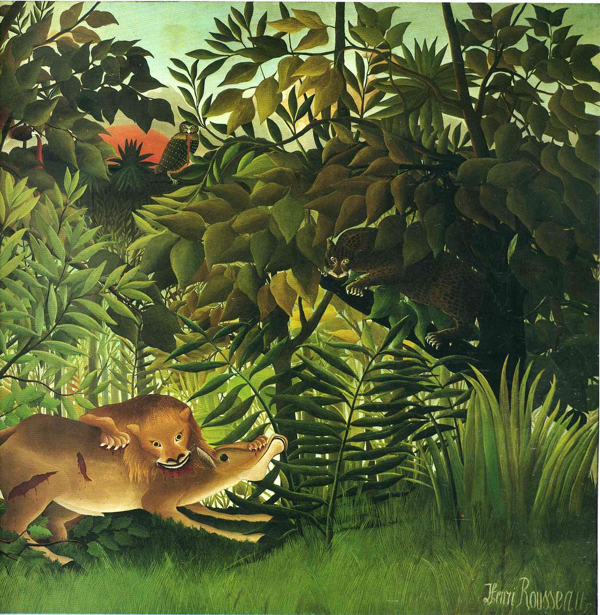 Henri Rousseau A Lion Devouring its Prey 1905 Fine Art Print