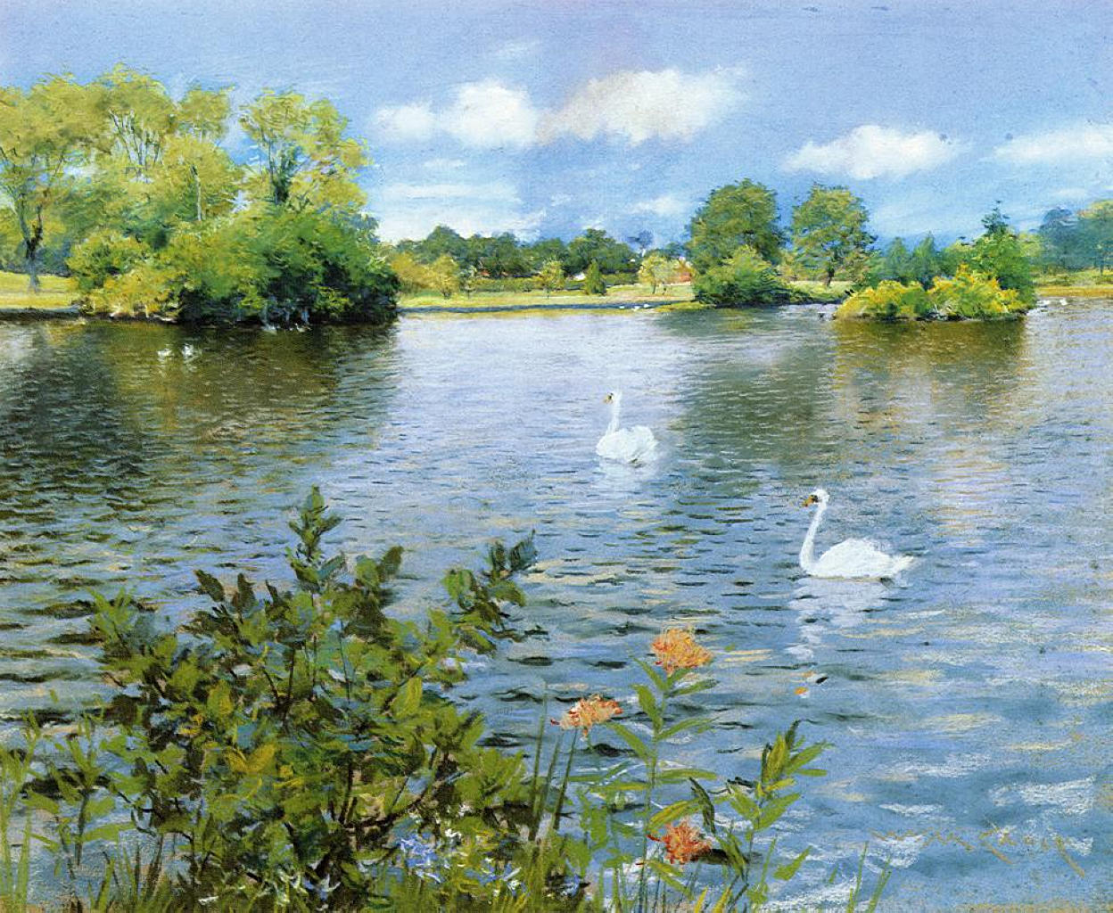 William Merritt Chase A Long Island Lake 1890 Fine Art Print
