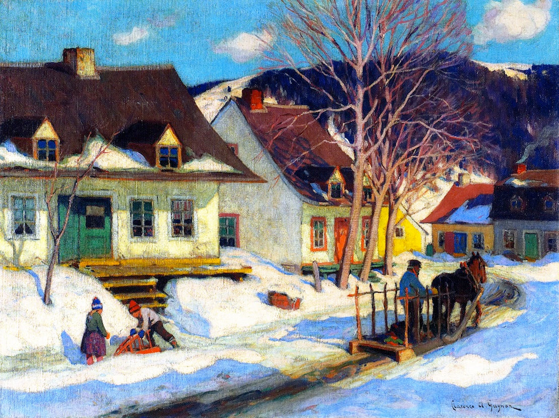 Clarence Gagnon A Quebec Village Street, Winter 1920 Fine Art Print