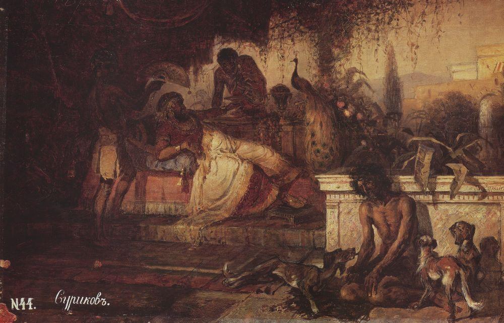 Vasily Surikov A Rich Man and Lazarus 1873 Fine Art Print