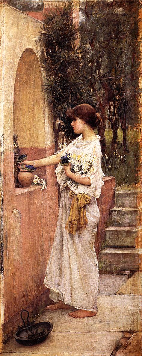 John William Waterhouse A Roman Offering 1891 Fine Art Print