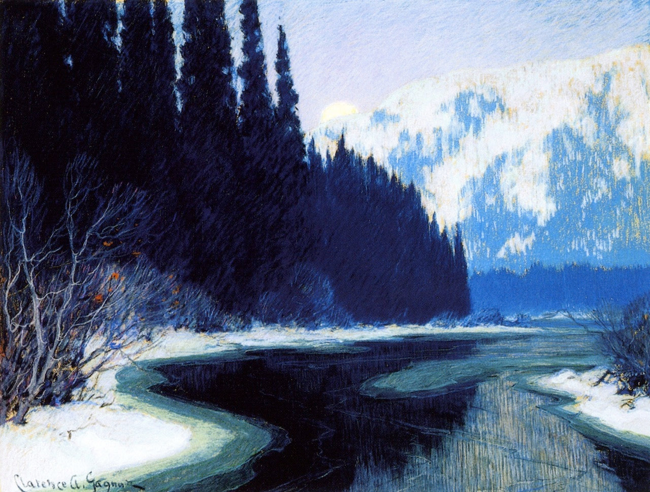 Clarence Gagnon A Silent Stream of the North 1921 Fine Art Print