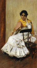 William Merritt Chase A Spanish Girl (Portrait of Mrs. Chase in Spanish Dress) 1916  Fine Art Print