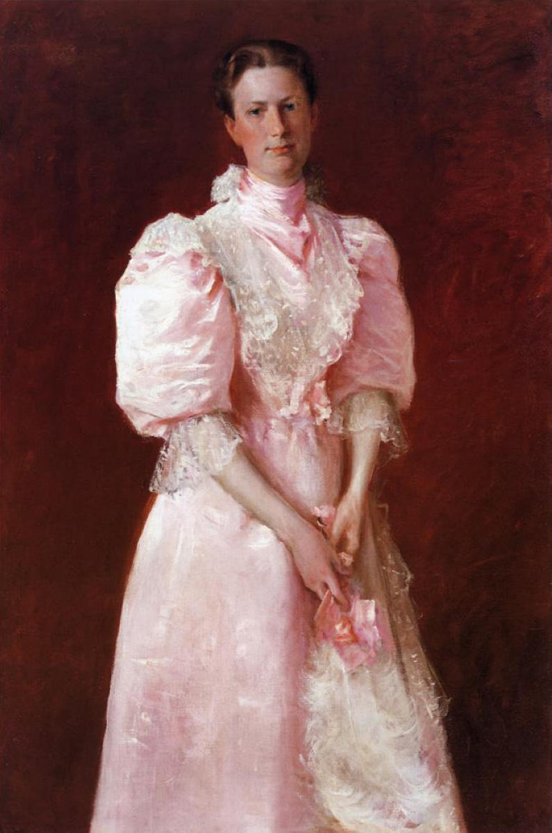 William Merritt Chase A Study in Pink (Portrait of Mrs. Robert P. McDougal) 1895 Fine Art Print