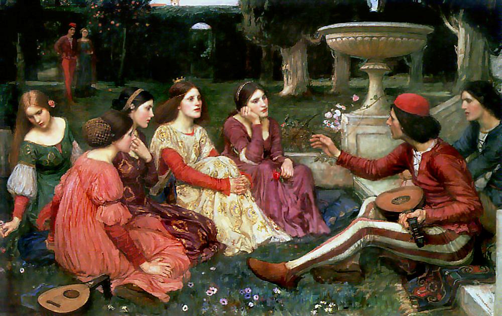 John William Waterhouse A Tale from the Decameron 1916 Fine Art Print