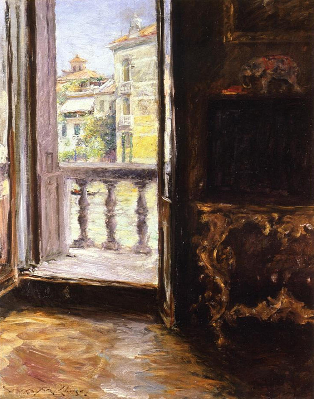 William Merritt Chase A Venetian Balcony 1912 Fine Art Print