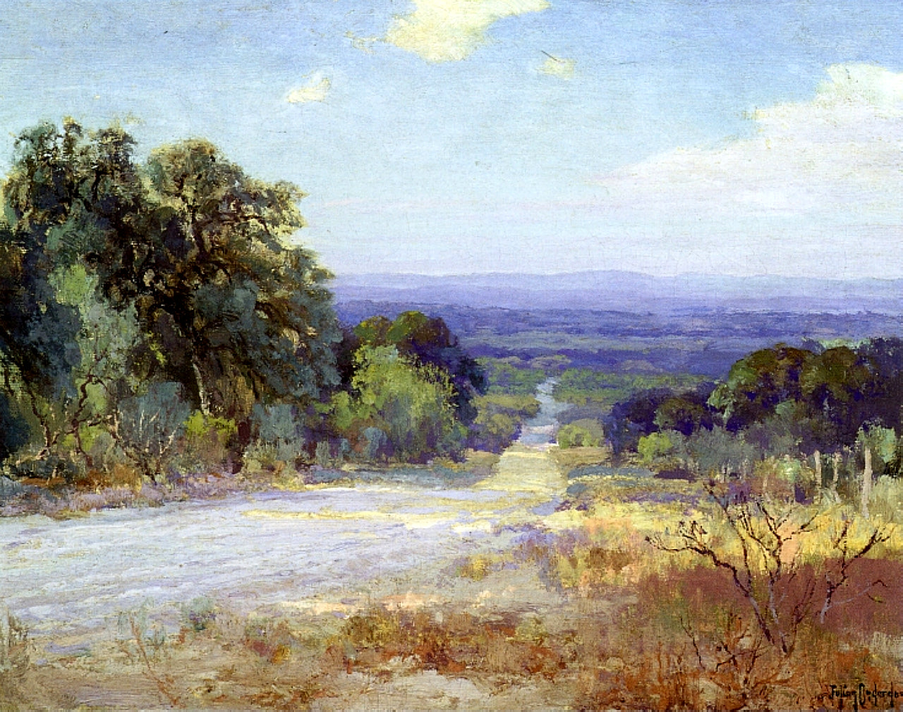 Robert Julian Onderdonk A White Road at Late Afternoon 1921 Fine Art Print