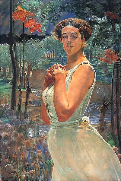 Jacek Malczewski A Woman in a Grove 1917 Fine Art Print