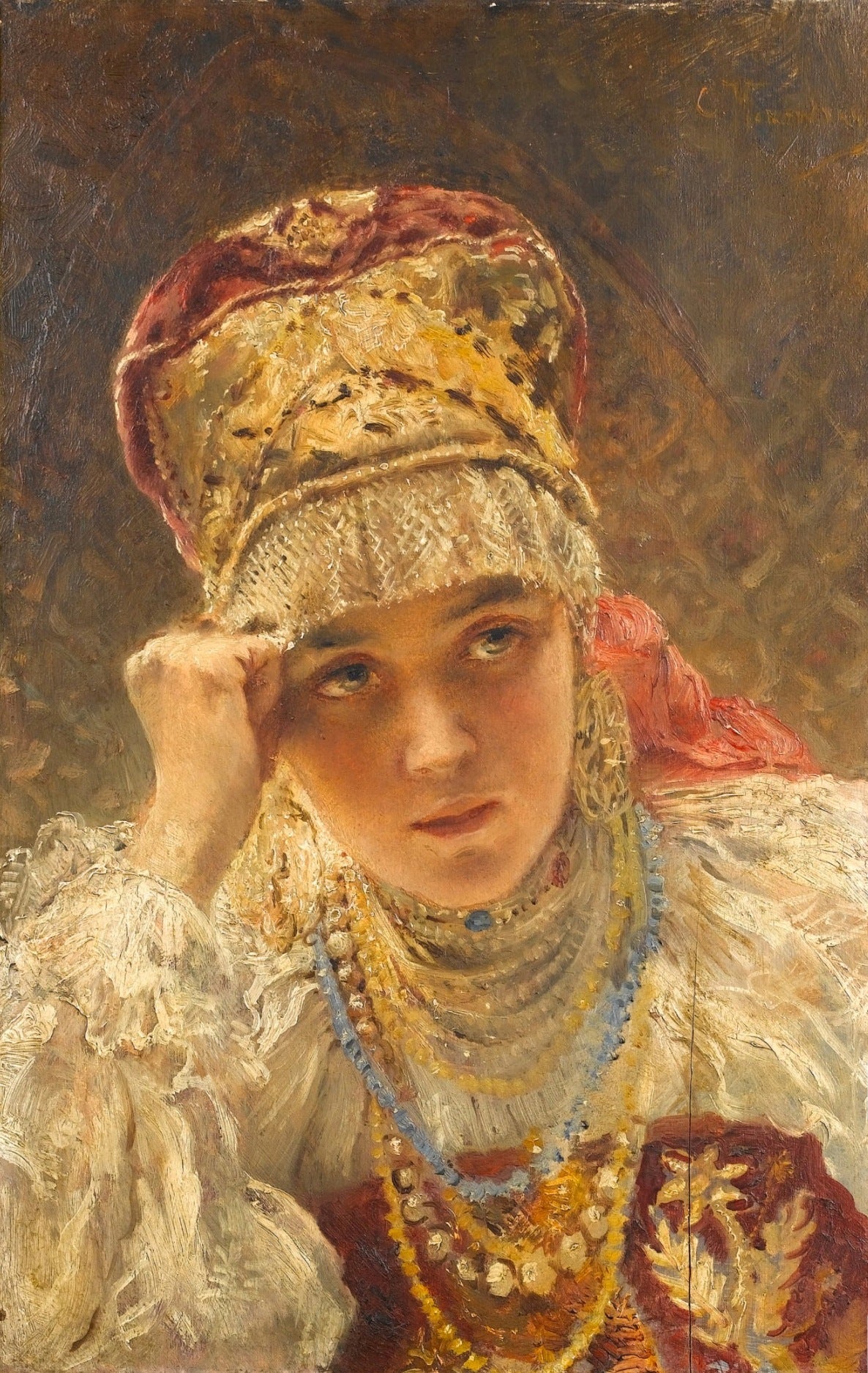 Konstantin Makovsky A Young Boyarynia 1914 Fine Art Print