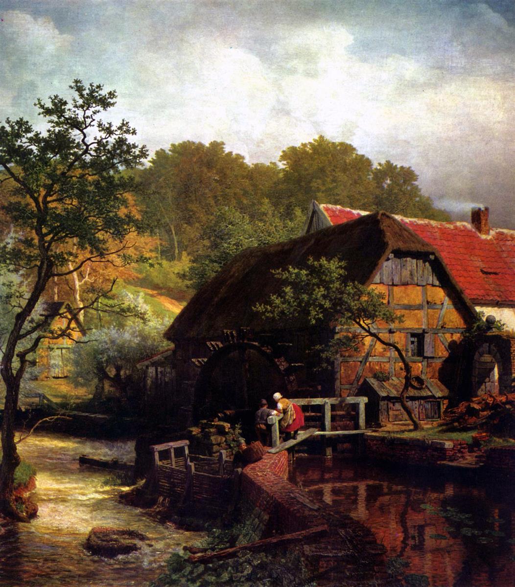 Andreas Achenbach Westphalian Watermill 1863 Fine Art Print