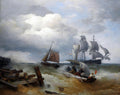 Andreas Achenbach Boats On A Stormy Sea 1888 Fine Art Print