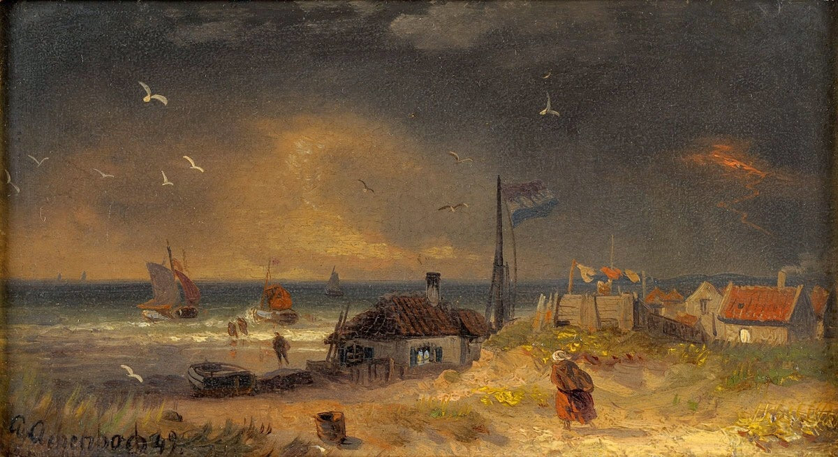 Andreas Achenbach Storm On The Dutch Coast 1880 Fine Art Print