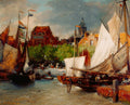 Andreas Achenbach Vismarkt, Ostend 1880-1900 Fine Art Print