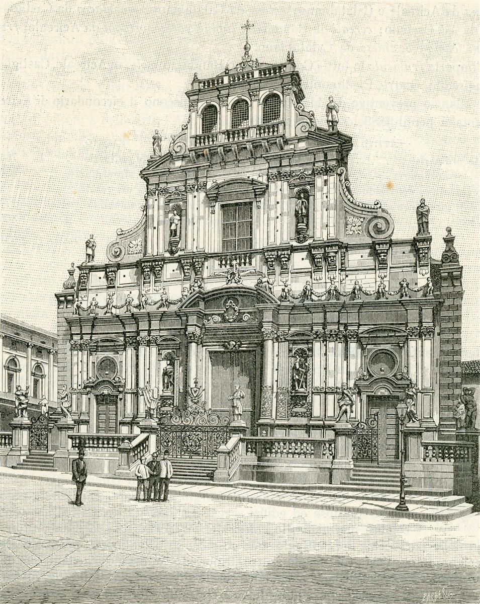Giuseppe Barberis Acireale: Basilica of San Sebastiano 1892 Fine Art Print
