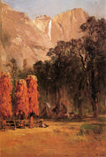 Thomas Hill Acorn granaries, by Piute Indian camp in Yosemite 1873 Fine Art Print