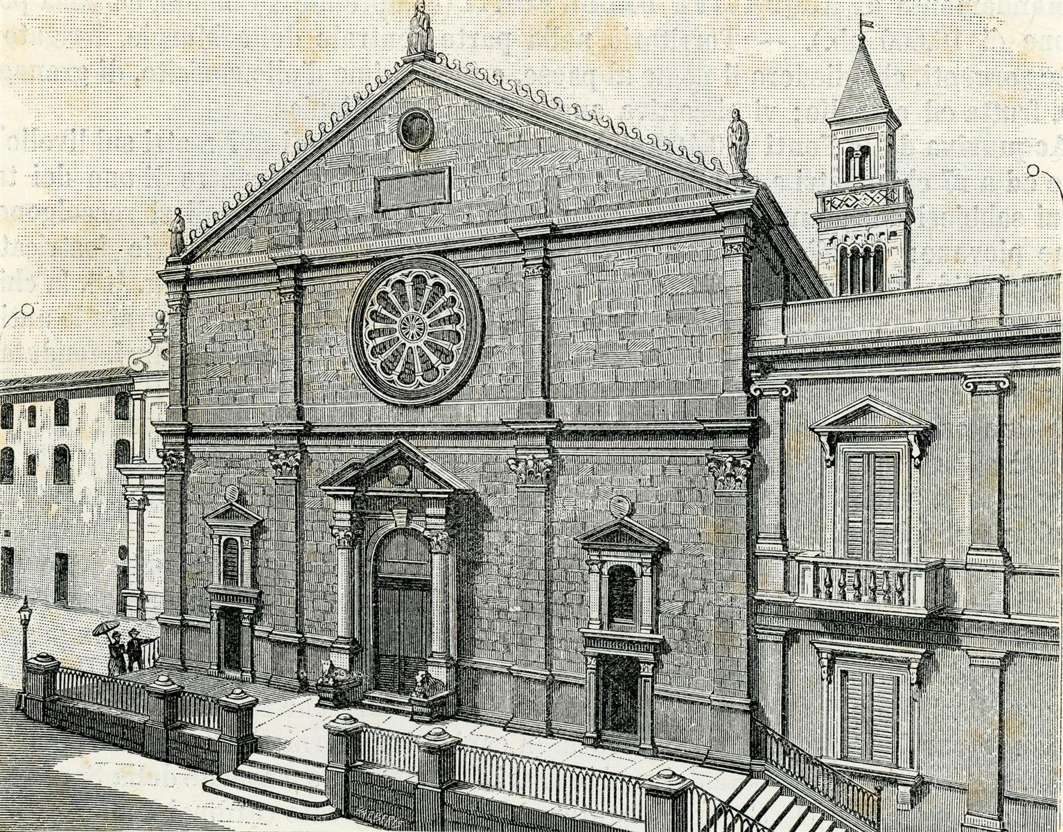Giuseppe Barberis Acquaviva delle Fonti: facade of the cathedral 1898 Fine Art Print