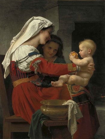 William-Adolphe Bouguereau Maternal Admiration - The Bath 1869 Fine Art Print