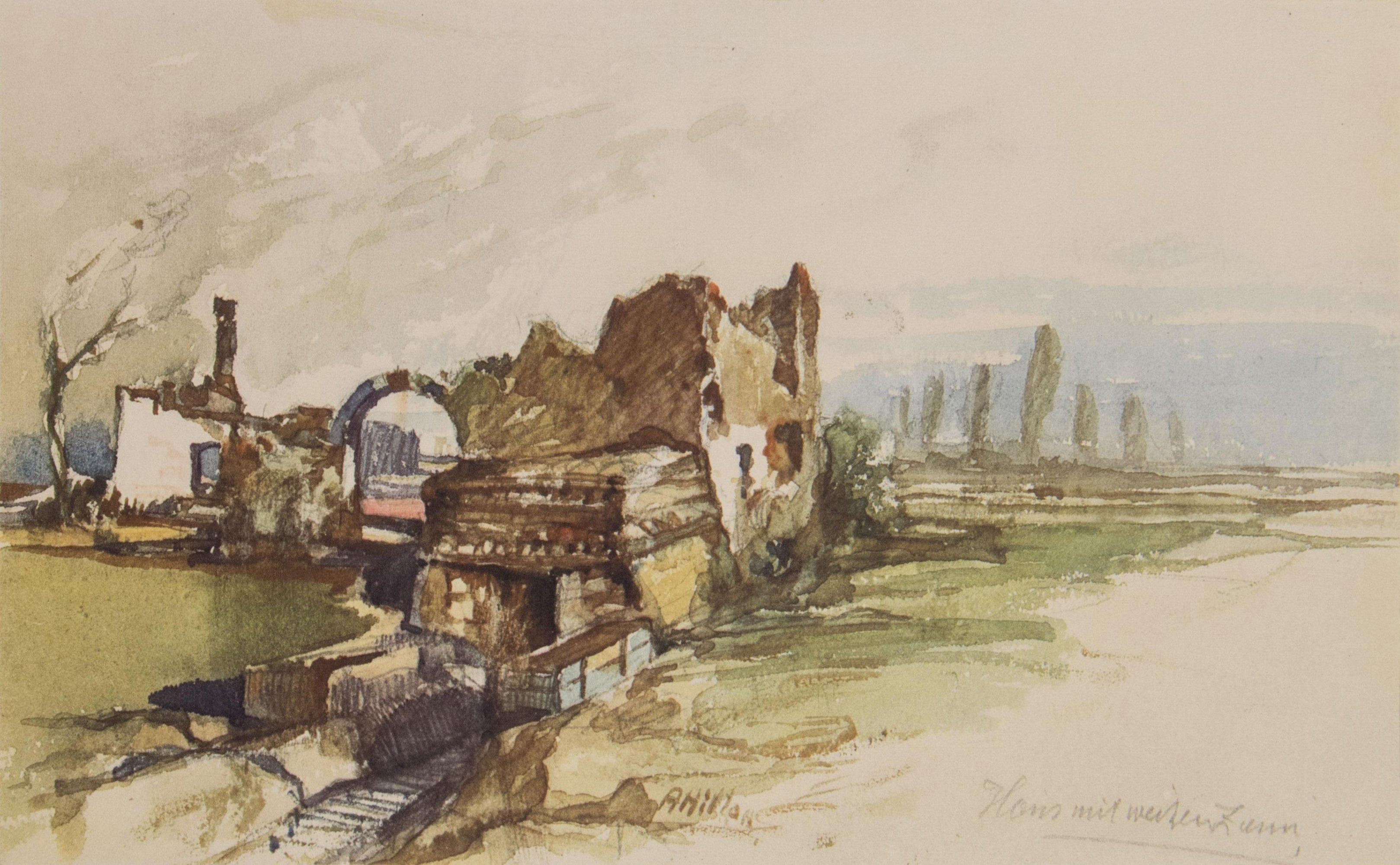 {{ product_title }} Fine Art Print | {{ product_vendor }} Jakero77 Adolf Hitler House with White Fence 1917 Fine Art Print Art Print  Jakero77