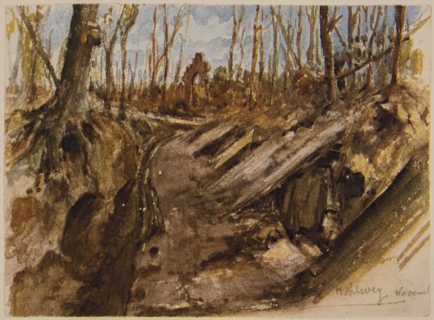 {{ product_title }} Fine Art Print | {{ product_vendor }} Jakero77 Adolf Hitler Narrow Path Near Wytschaete 1914 Sunken Road Bayenwald Fine Art Print Art Print  Jakero77