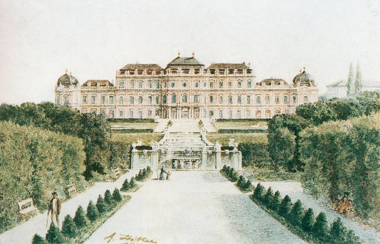 {{ product_title }} Fine Art Print | {{ product_vendor }} Jakero77 Adolf Hitler Schloss Belvedere Vienna 1910 Fine Art Print Art Print  Jakero77