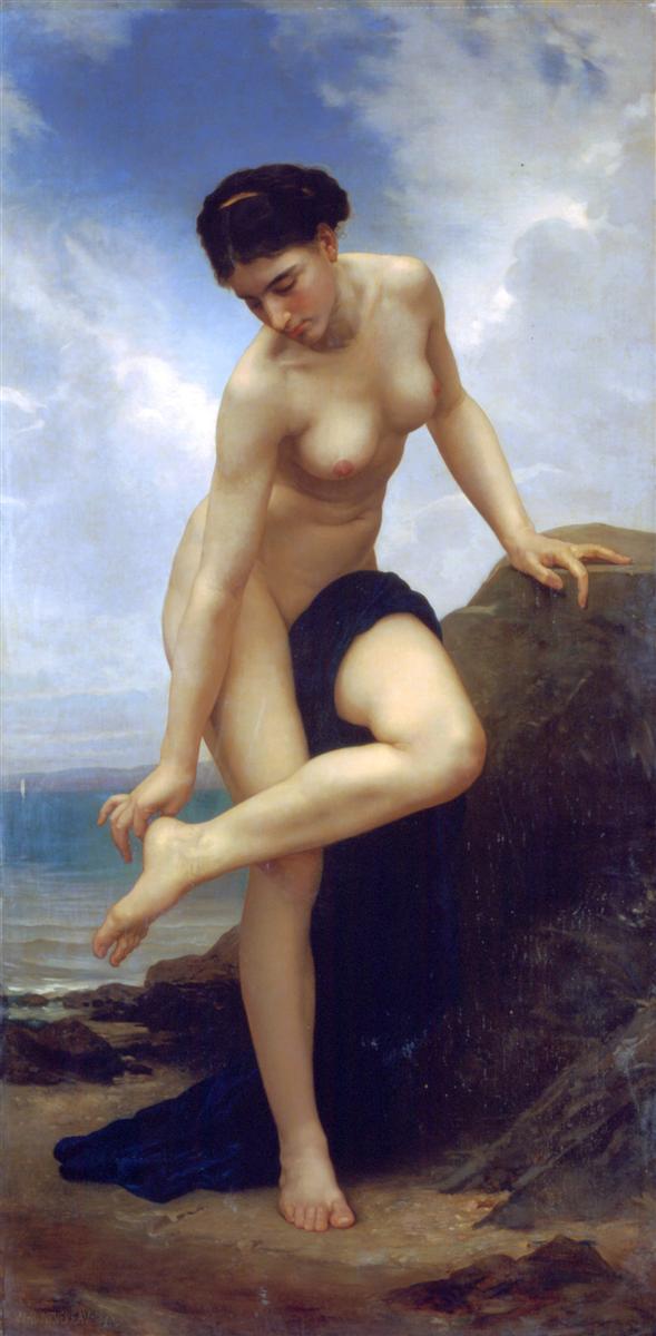William-Adolphe Bouguereau After the Bath 1875 Fine Art Print