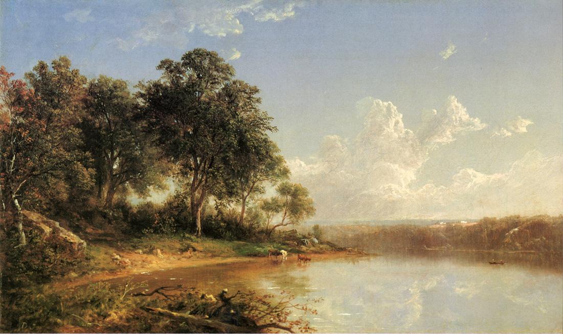 David Johnson Afternoon along the Banks of a River 1862 Fine Art Print