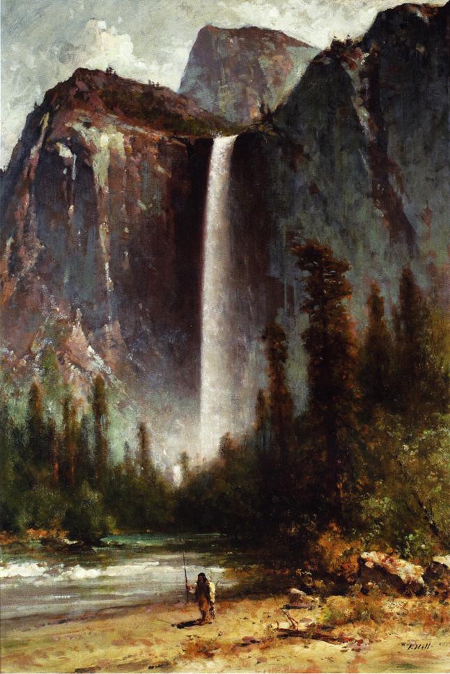 Thomas Hill Ahwahneechee - Piute Indian at Bridal Veil Falls, Yosemite 1907 Fine Art Print