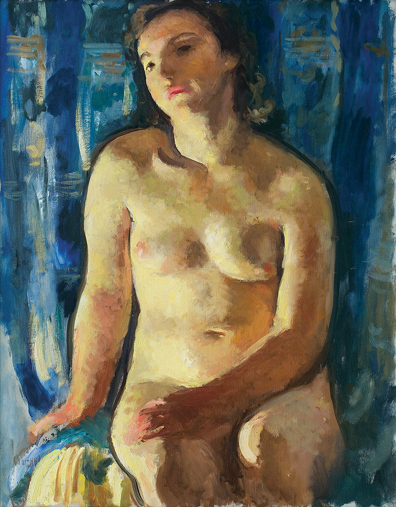 Wojciech Weiss Blue-Gold Nude 1935 Fine Art Print