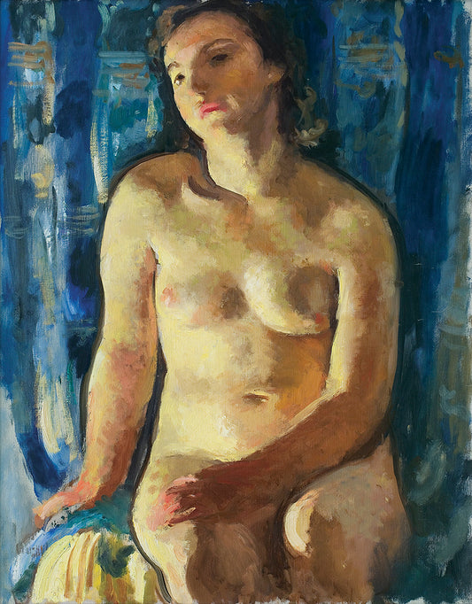 Wojciech Weiss Blue-Gold Nude 1935 Fine Art Print