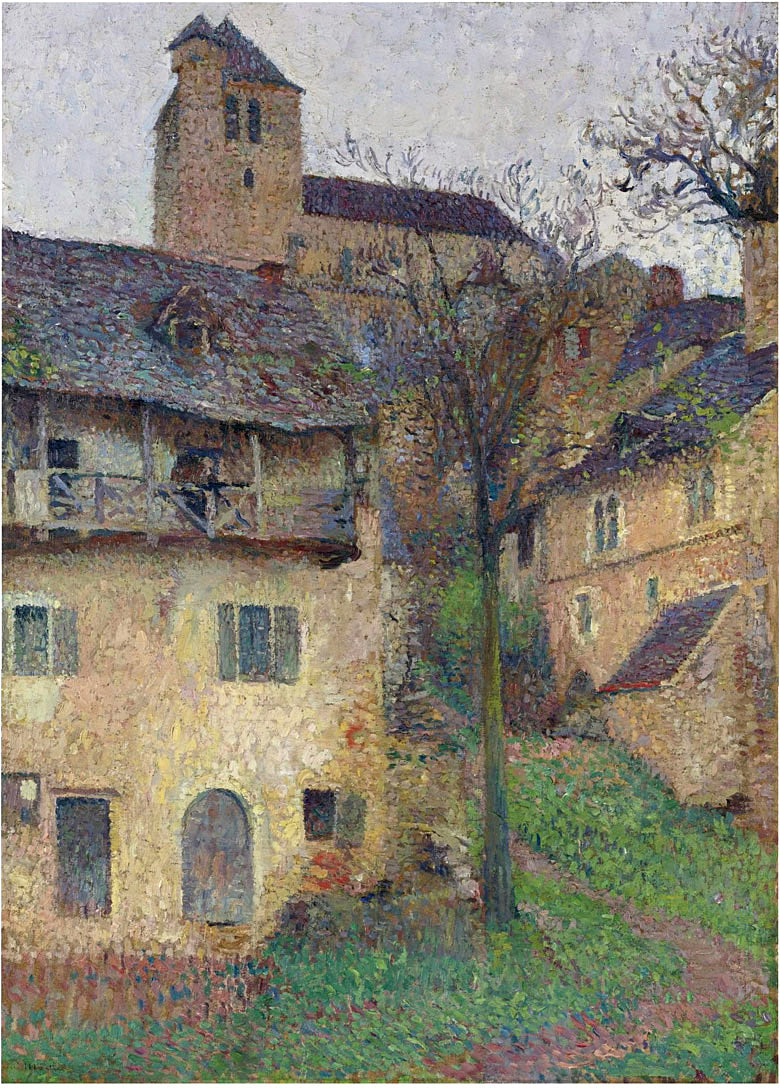Henri Martin Amount Verg The Church of Saint Cirq Lapopie 1935 Fine Art Print