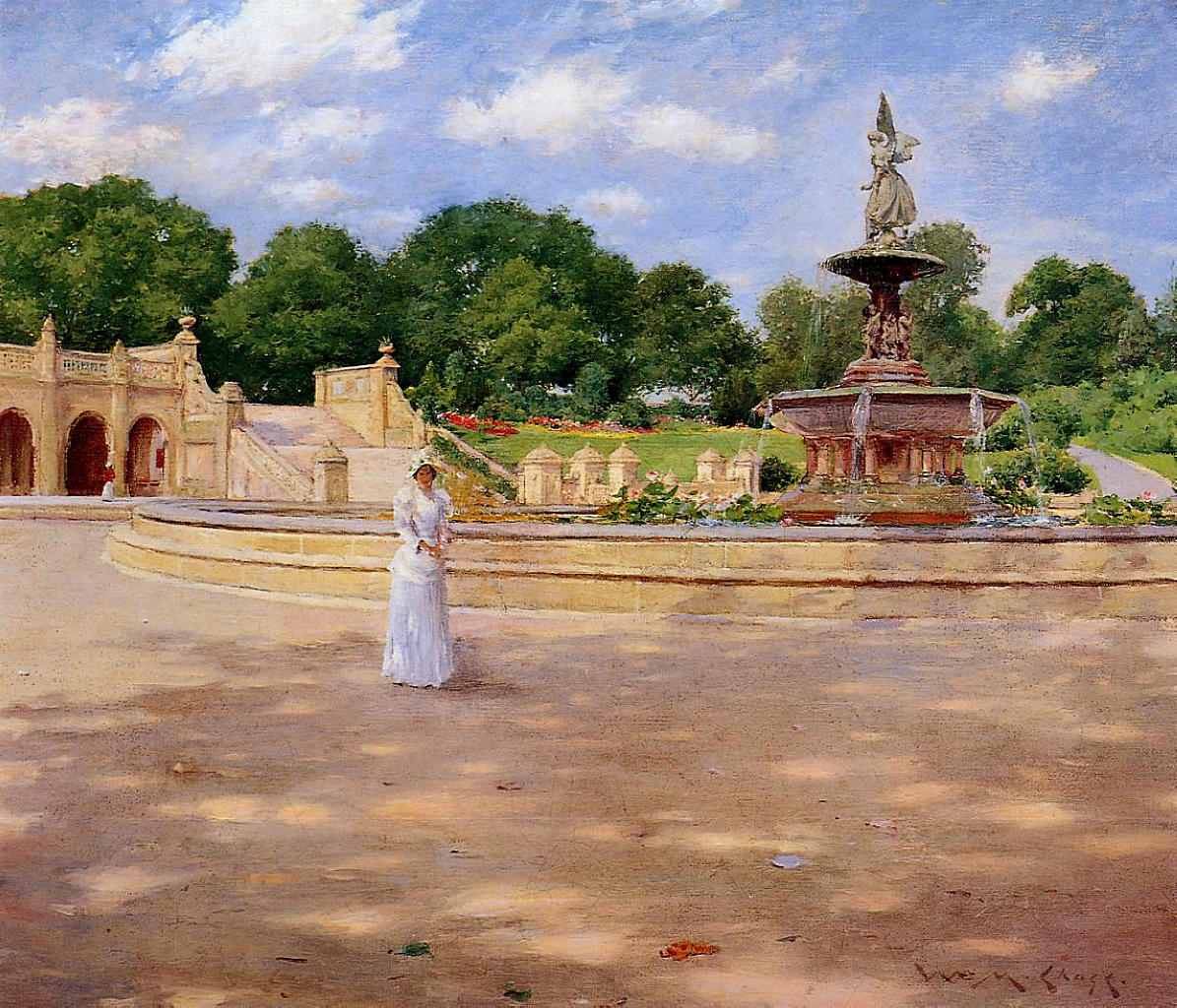 William Merritt Chase An Early Stroll in the Park 1890 Fine Art Print